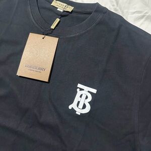 Burberry Men's black  Tee with White Logo
